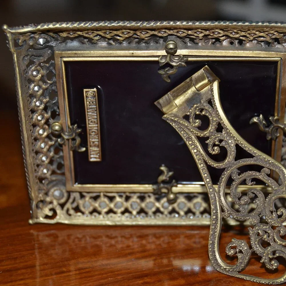 RARE JAY STRONGWATER JAY'S 1ST PATRICIA ORNATE SCROLL TIARA CRYSTAL ENAMEL FRAME